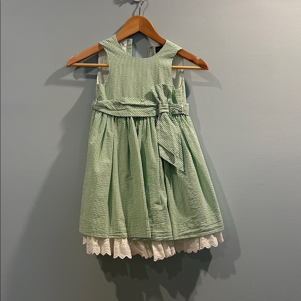 Ralph Lauren Green and White Checkered Kids Dress